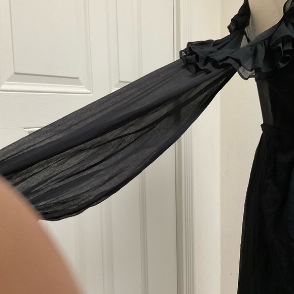 New! Free People Off Shoulder Ruffle Detail Mini Dress Size 6 - Picture 5 of 16